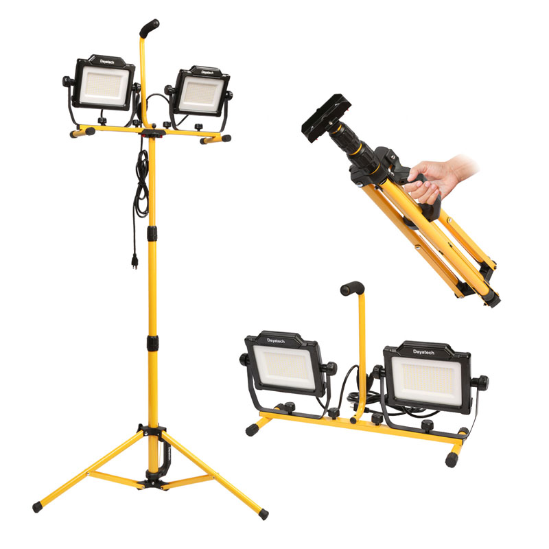 Lampu Sorot Kepala Ganda 200W kanthi Tripod